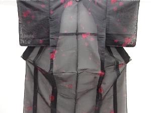 未使用品　紗　ツタの実模様織り出し着物